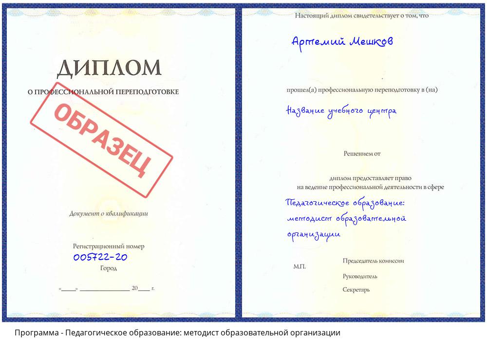 Педагогическое образование: методист образовательной организации Миллерово